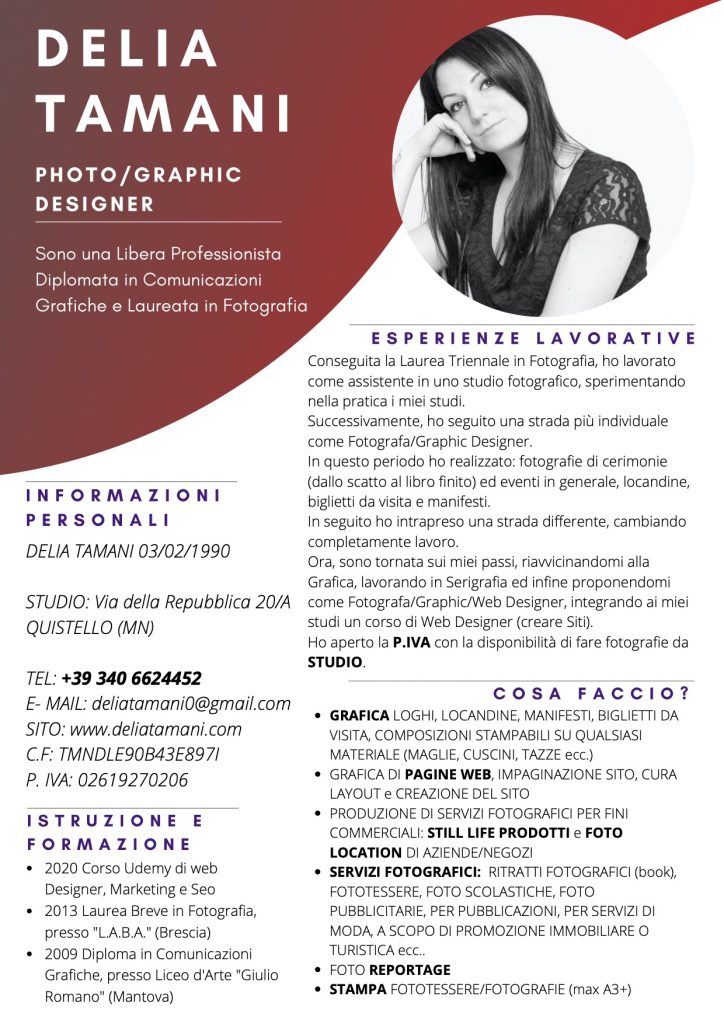 Curriculum- Delia Tamani Photo Graphic Designer