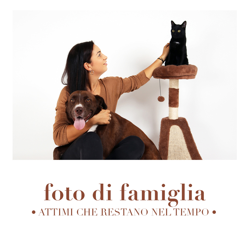 FOTOGRAFIA DA STUDIO- FOTO DI FAMIGLIA CON ANIMALI - Delia Tamani Photo Graphic Designer